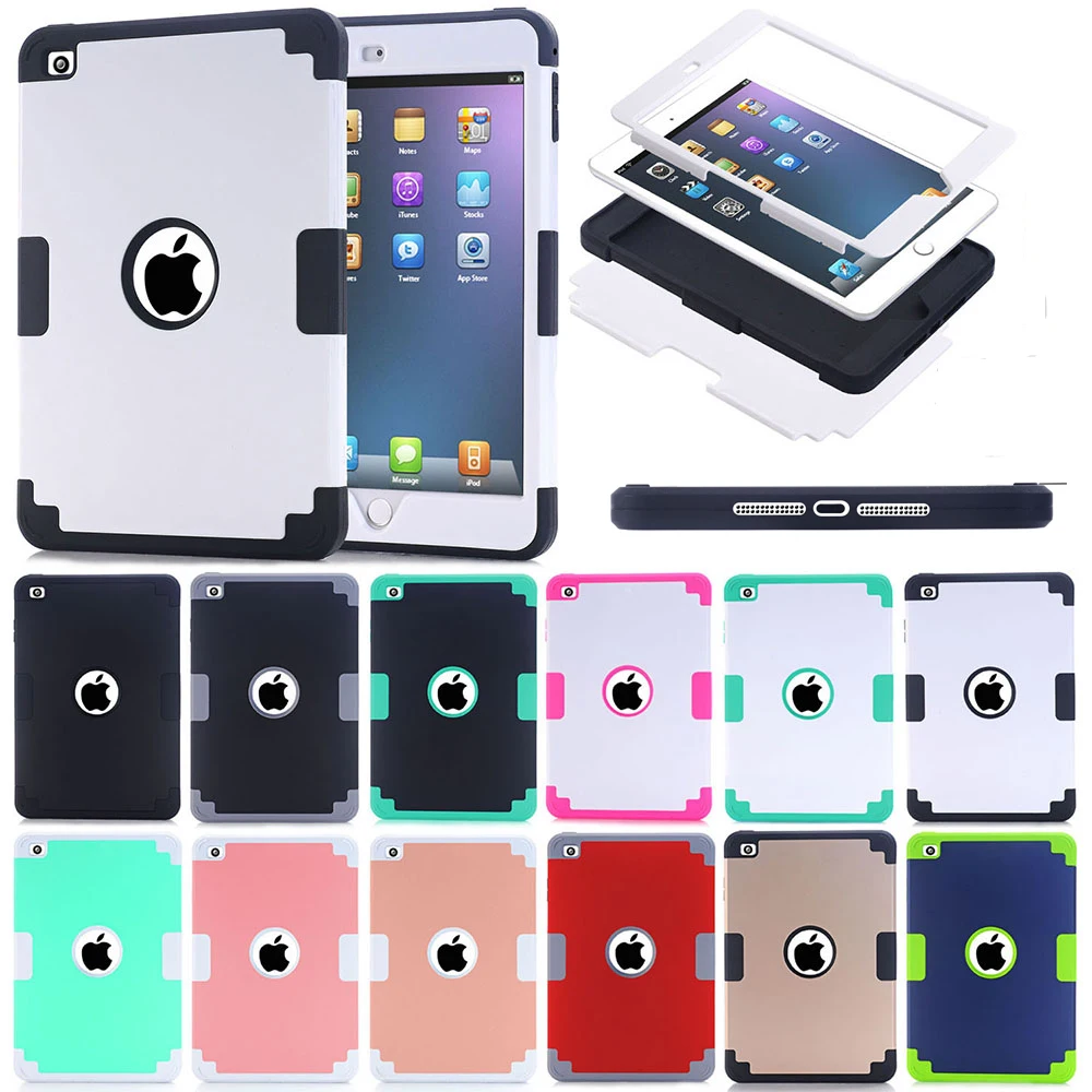 For Apple iPad Mini Case 3 In 1 Hybrid Rugged Silicon Shockproof
